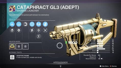 Destiny 2: Cataphract GL3 God Roll Guide .